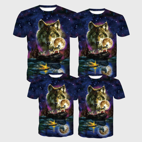 Family Matching T-shirt Wolf Packs Print T-Shirt