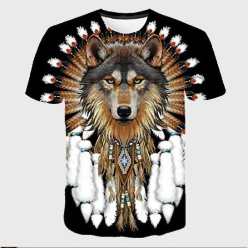 Family Matching T-shirt Tribal Wolf Print T-Shirt
