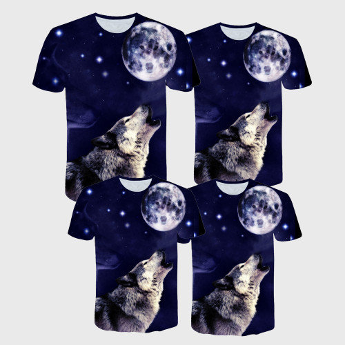 Family Matching T-shirt Howling Wolf Moon T-Shirt