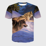 Family Matching T-shirt Running Wolves Print T-Shirt