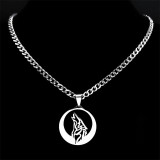 Wolf Howling At Moon Necklace