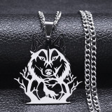 Wolf Howl In Forest Necklace