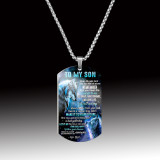 To My Son Wolf Necklace