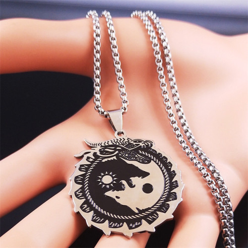 Yin Yang Wolf Necklace