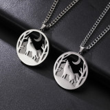 Wolf Howling At Moon Necklace