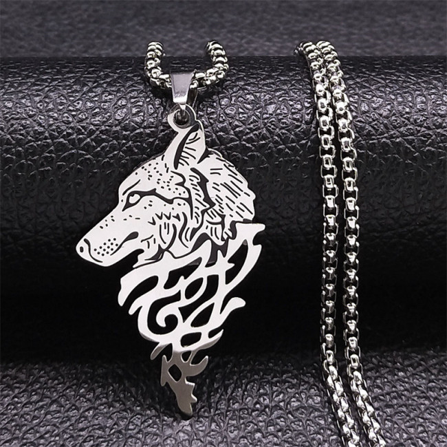 Punk Wolf Chain Necklace