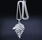 Punk Wolf Chain Necklace