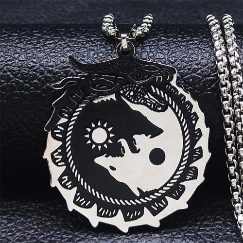 Yin Yang Wolf Necklace
