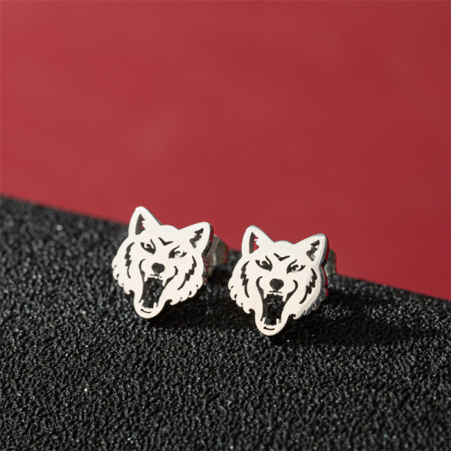 Wolf Head Stud Earrings