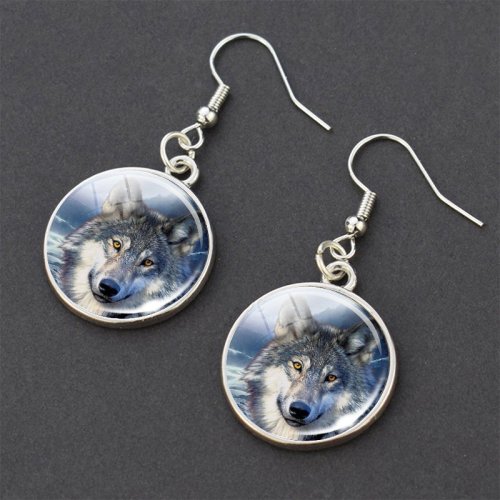 Wolf Gemstone Earrings
