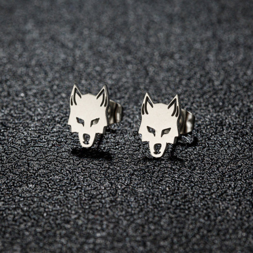 Wolf Head Stud Earrings