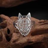 Punk Wolf Head Ring
