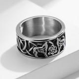 Celtic Double Wolf Ring