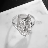 Punk Wolf Head Ring