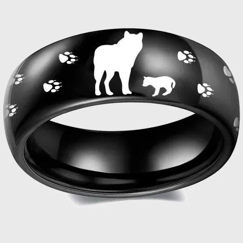 Mom And Baby Wolf Ring
