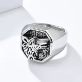 Silver Wolf Head Ring