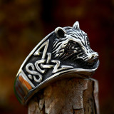 Celtic Wolf Head Ring