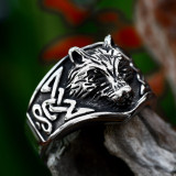 Celtic Wolf Head Ring