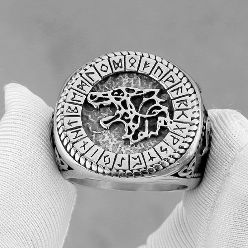 Odin Totem Wolf Ring