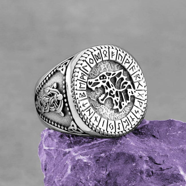 Odin Totem Wolf Ring