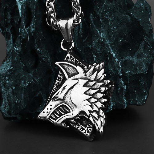 Fierce Wolf Head Necklace