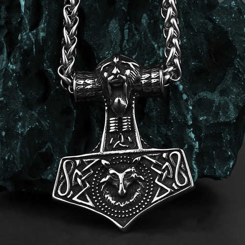 Old Man Wolf Head Anchor Necklace