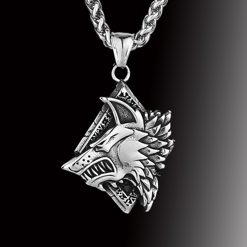 Fierce Wolf Head Necklace