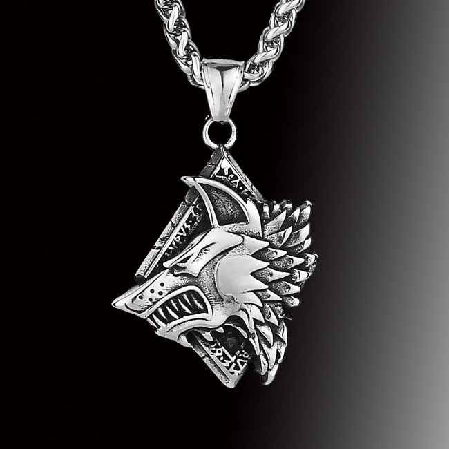 Fierce Wolf Head Necklace