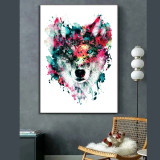 Watercolor Wolf Painting Art