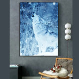 Winter Howling Wolf Wall Art