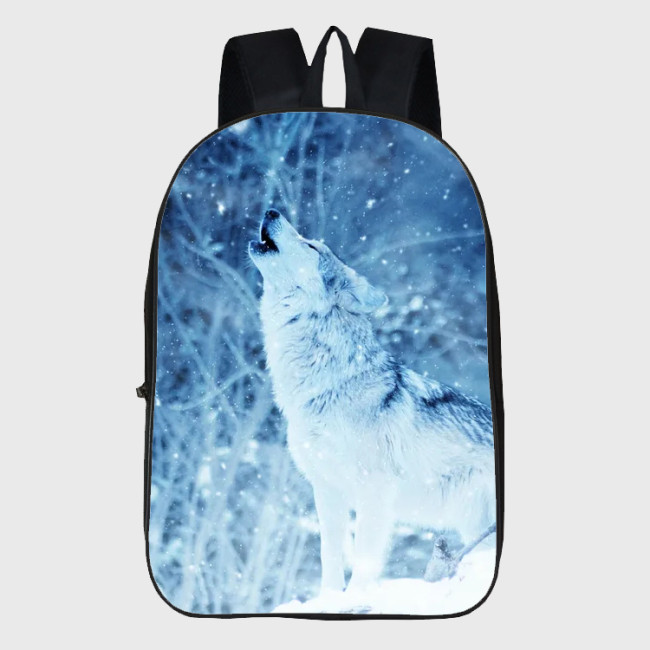 Winter Howling Wolf Backpack