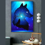 Galaxy Wolf Painting Art