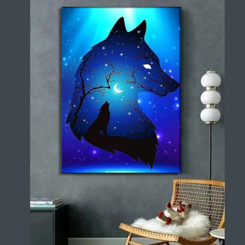 Galaxy Wolf Wall Art