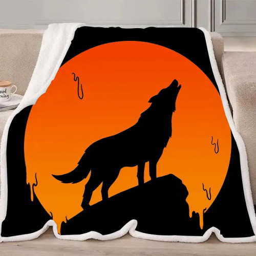 Howling Wolf Moon Blanket