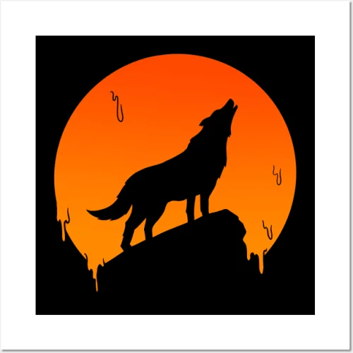 Howling Wolf Moon Wall Art