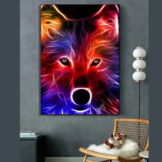 Galaxy Wolf Painting Art