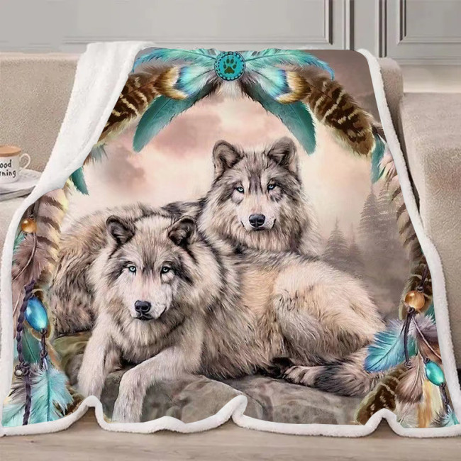 Dreamcatcher Wolf Blanket