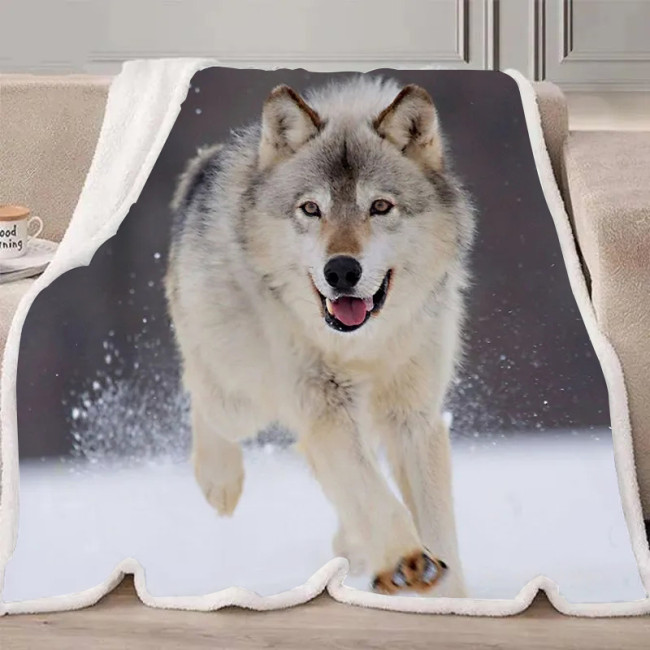 Running Wolf Blanket