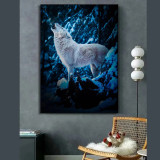 Winter Howling Wolf Painting Art