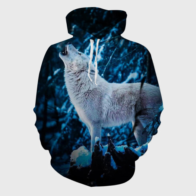 Winter Howling Wolf Hoodie