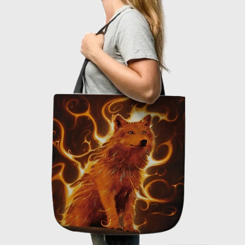 Fire Wolf Tote Bag