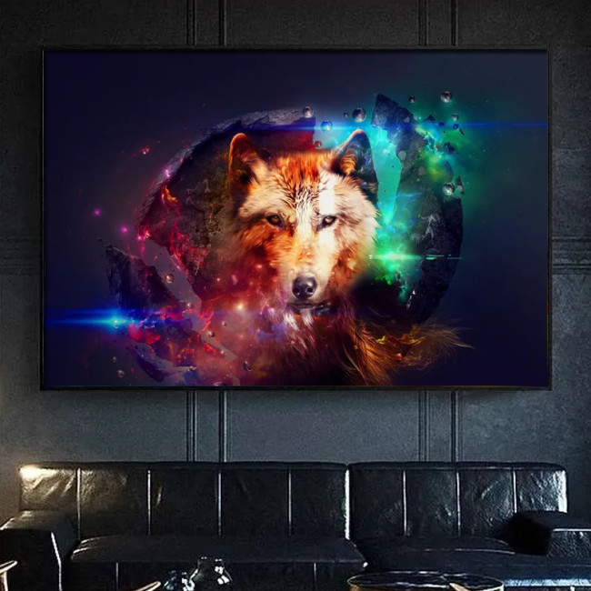 Wolf Galaxy Wall Art