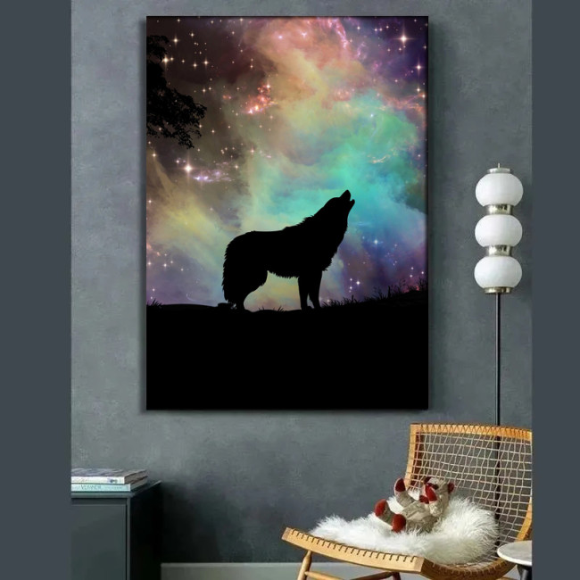 Wolf Galaxy Wall Art