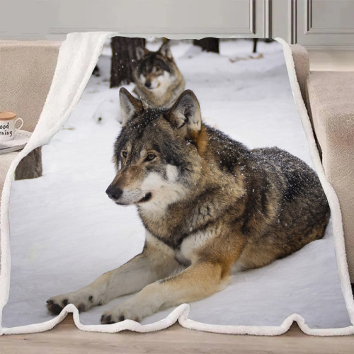 Gray Wolf Blanket