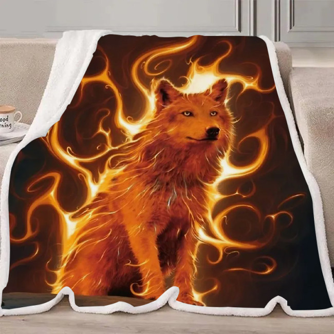 Fire Wolf Blanket