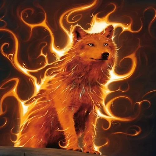 Fire Wolf Tapestry