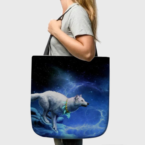 Galaxy Wolf Tote Bag