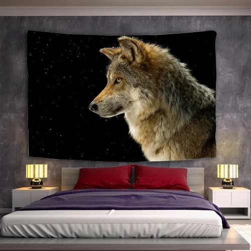 Stars Wolf Tapestry