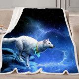 Galaxy Wolf Blanket