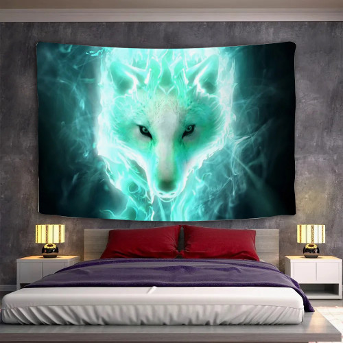 Flame Wolf Tapestry